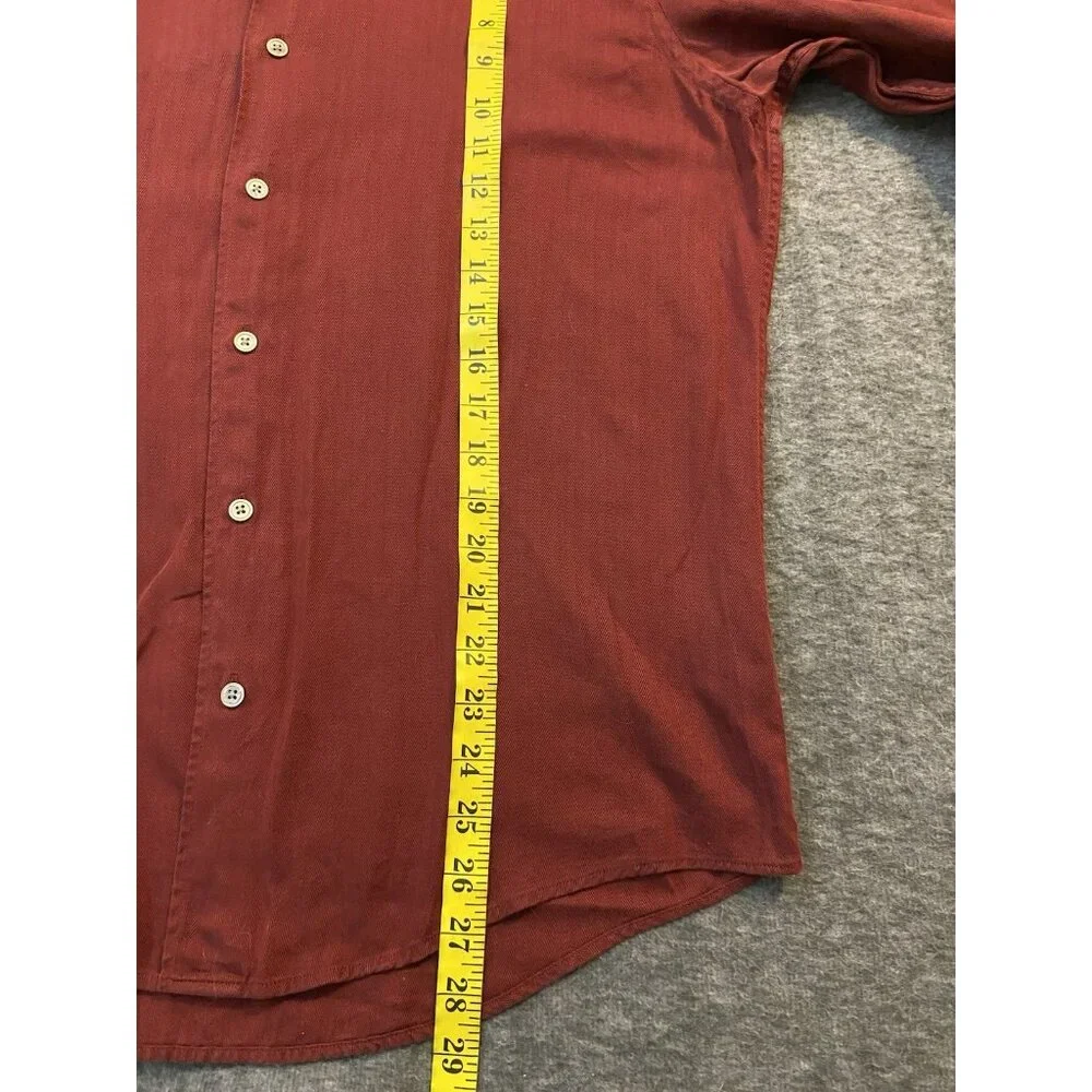 Vintage‎ Banana Republic Shirt Mens Medium Dark Red Long Sleeve Button Up Cotton